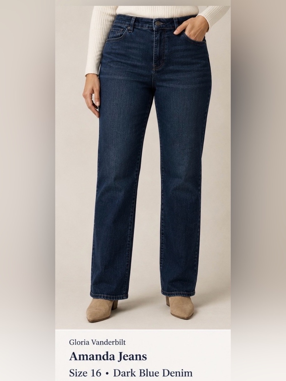 Gloria Vanderbilt Amanda Jeans Size 16 denim. Dark blue. Casual. 29” inseam